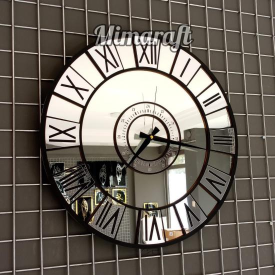Aynalı Duvar Saati (Gümüş)