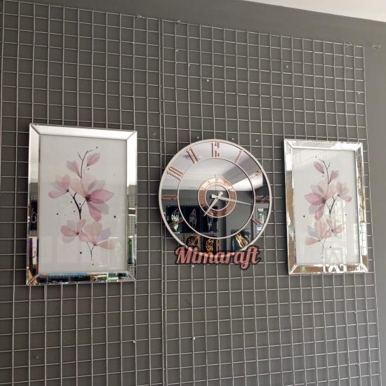 Aynalı Model 2 Li  Elegance Tablo ve Saat Seti